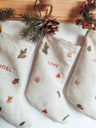 Personalized Christmas Santa Stocking/Custom Name Stocking /Christmas Embroidered Stocking/Family Christmas - thumbnail 1