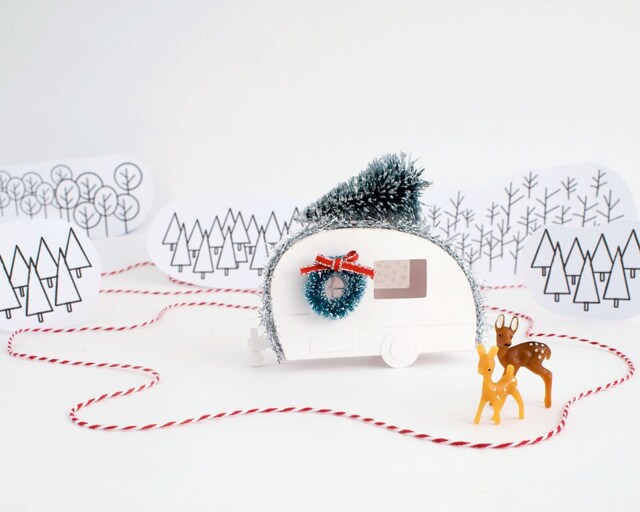 Retro Camper Craft Kit For Adults - Diy Christmas Ornament Or Mantel Decoration - image 1
