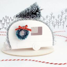 Retro Camper Craft Kit For Adults - Diy Christmas Ornament Or Mantel Decoration - thumbnail 2