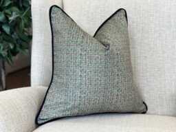 Green Printed Velvet Cushion Cover - Custom Throw Pillow - Hunter - thumbnail 1