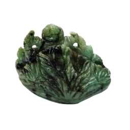 Emerald Ganesh, 548 Caret, Ganesh Idols, Gemstone Sculptures Figurines , Artifacts Stone Statues Hindu Diety God - thumbnail 2