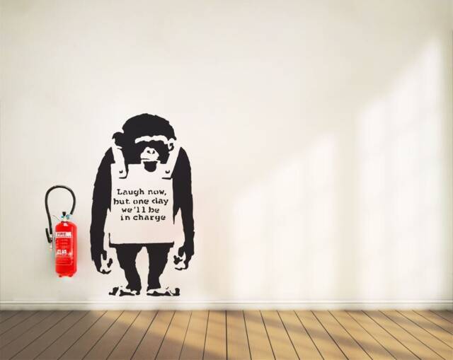 "Banksy Wall Art Decal Monkey With Quote " - image 1