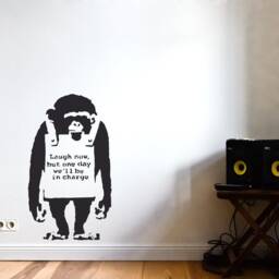 "Banksy Wall Art Decal Monkey With Quote " - thumbnail 2