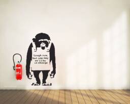 "Banksy Wall Art Decal Monkey With Quote " - thumbnail 1