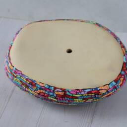 Millefiori Polymer Clay Planter Colorful Pebble-Shaped Ceramic Pot - thumbnail 3