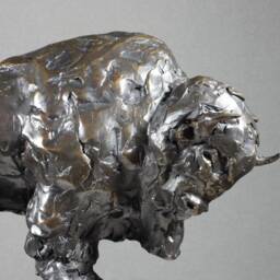 Bronze Bison Sculpture Hand-Cast Buffalo Art By Kindrie Grove - thumbnail 2