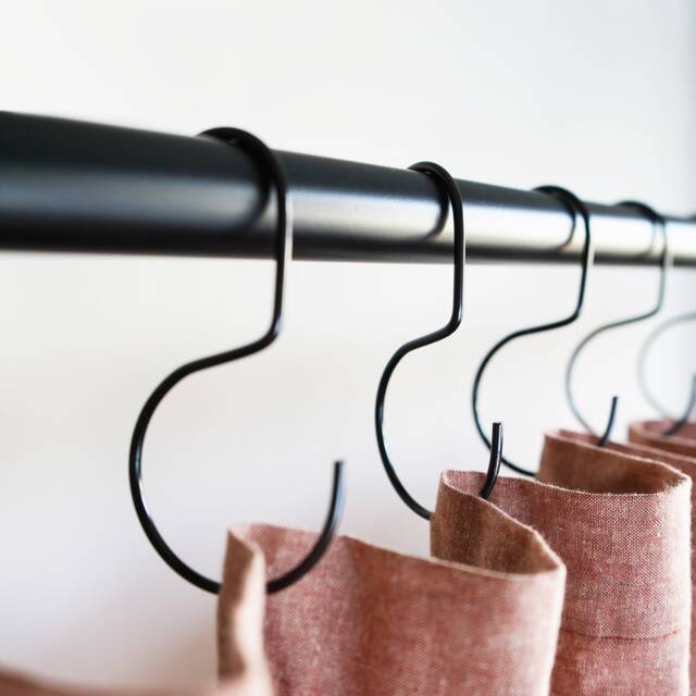 Minimalistic Shower Curtain Hooks, Stainless Steel, Brass, Black Meatal, S Hook, Curtain Rings, Jean Purse, Bag, Closest Hanger - 12Pk - image 1