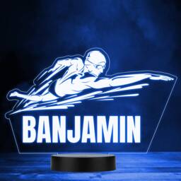 Male Swimming Silhouette Swimmer Fitness Sports Fan Led Colour Night Light