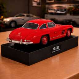 Mercedes 300 Sl Alarm Clock - Realistic Engine Sound, Working Headlights, Handmade, Car Enthusiast Gift - thumbnail 2
