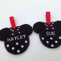 Mouse Ears Tree Decoration, Personalised Girl Mouse Ears, Bauble, Christmas Decoration - thumbnail 3