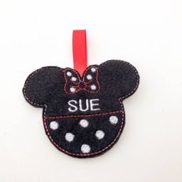 Mouse Ears Tree Decoration, Personalised Girl Mouse Ears, Bauble, Christmas Decoration - thumbnail 2