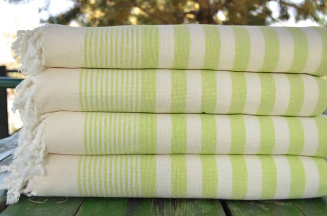 "Turkish Bath Towel, Turkish Peshtemal, Terry Towel, Pistachio Green Towel, 40""x65" - image 1