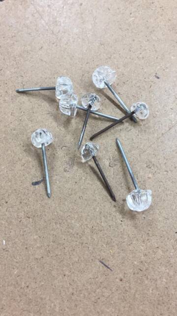 Lot For 3 Glass Nails With Smooth Stem, Spare Parts Mirrors