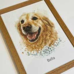Watercolour Effect Pet Portrait From Any Photo Gift For Animal Lovers, Memorial Gift, Birthday Framed Or Print Only - thumbnail 2