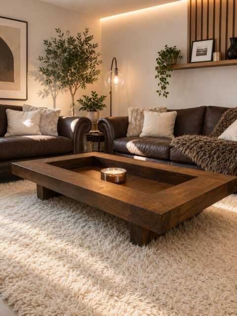 Rustic Handmade Solid Wood Sleeper Coffee Table Xtra Large Wide 1.4 Meter - image 1