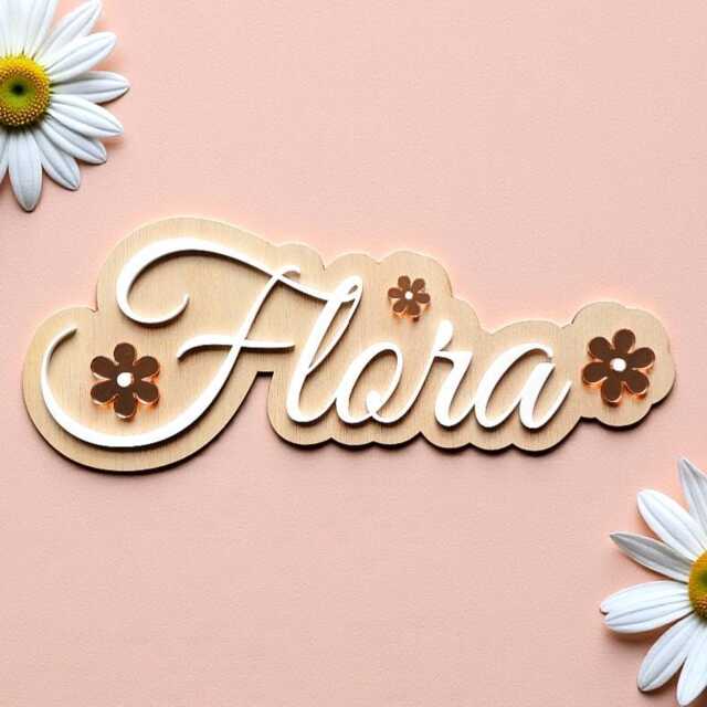 Personalised Flower Name Sign - 3D Wooden & Acrylic Daisy Wall Plaque Custom Kids Bedroom Decor Nursery Art Gift - image 1