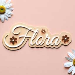Personalised Flower Name Sign - 3D Wooden & Acrylic Daisy Wall Plaque Custom Kids Bedroom Decor Nursery Art Gift - thumbnail 1