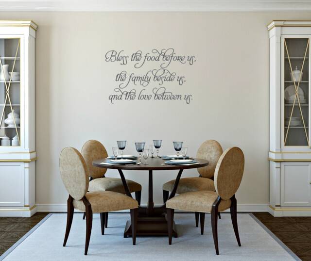 Bless The Food Before Us. The Family Beside Us, & Love Between Vinyl Wall Decal - image 1