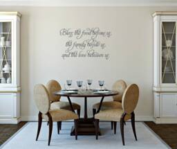 Bless The Food Vinyl Wall Decal, Family Love Quote