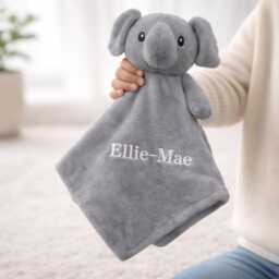 Personalised Embroidered Blanket, Comforter & Booties Gift Set - Grey Unisex Baby Hamper Name Keepsake - thumbnail 3