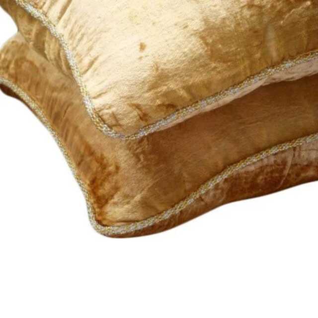 "Designer Gold Sofa Pillow Cover 16""x16" - image 1