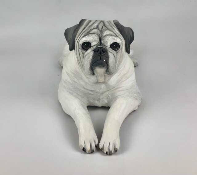 Pug Urn, Pet Memorial, Portrait Custom, Pug, Dog Portrait, Art, Gifts For Lovers, Clay Sculpture, Sculpture - image 1
