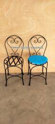 Handmade Moroccan Iron Chairs Set Of 4 - Black Wrought Home Decor Furniture - thumbnail 1