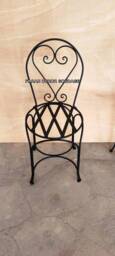 Handmade Moroccan Iron Chairs Set Of 4 - Black Wrought Home Decor Furniture - thumbnail 2