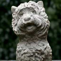 Outdoor Westie Dog Statue Concrete Yorkie Sculpture Decoration Handmade Front Door Ornament Lover Gift - thumbnail 2