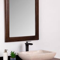 Natural Stone Vessel Bathroom Sink, Rectangular Ojinaga Marble, Vanity Sink - thumbnail 3
