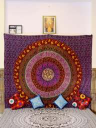 Mandala Wall Tapestry Bohemian Hippie Decor, Large Cotton Art