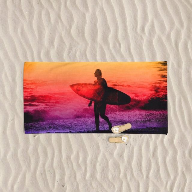 Surf Art Beach Towel Personalized Surfer Gift - image 1