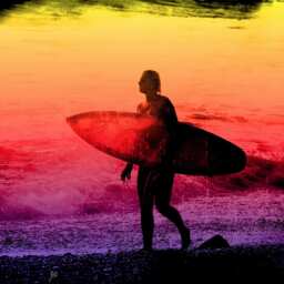Surf Art Beach Towel Personalized Surfer Gift - thumbnail 3