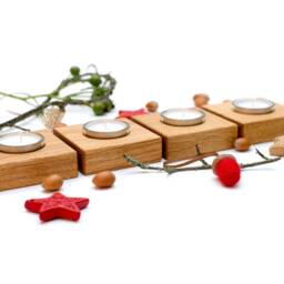 Wooden Tealight Holders in Oak, Beech Or Walnut - Candle & Lanterns, Set Of 1, 2 4 - thumbnail 4