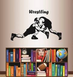 In-Style Decals Wall Vinyl Decal Home Decor Art Sticker Wrestling Match Wrestlers Sports Boys Room Removable Stylish Mural Unique Design 982 - thumbnail 1