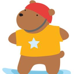 Skateboard Bear Vinyl Wall Decal - Kids Nursery Decoration - thumbnail 2