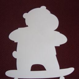Skateboard Bear Vinyl Wall Decal - Kids Nursery Decoration - thumbnail 4