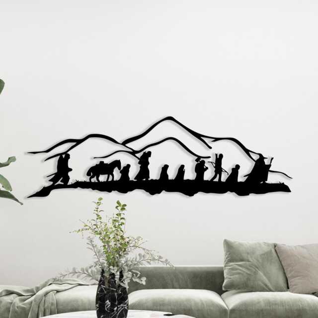 Fellowship Of The Ring Metal Wall Art, Fantasy Movie Decor, Unique Birthday Gift - image 1