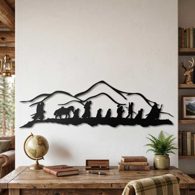 Fellowship Of The Ring Metal Wall Art, Fantasy Movie Decor, Unique Birthday Gift - image 1