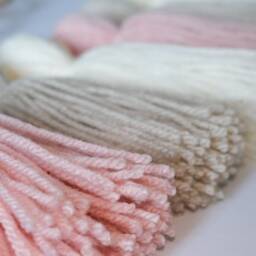 Tassel Garland - Custom Nursery Decor Bunting Wall Hanging Boho Yarn Pink Shelf - thumbnail 2