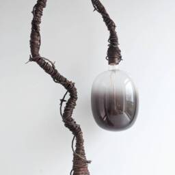 Contemporary Statement Table Lamp, Handmade Functional Art Light in Reclaimed Metal - thumbnail 4