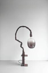 Contemporary Statement Table Lamp, Handmade Functional Art Light in Reclaimed Metal