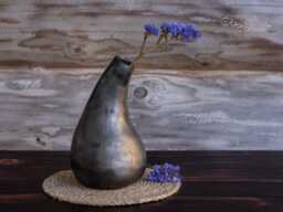 Handmade Black Ceramic Vase Dried Floral Arrangement, Modern Farmhouse Decor