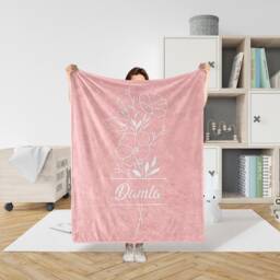 Custom Birth Flower Blanket With Name, Minky For Baby Adults Friends Wife Bridesmaids, Multi Size Monogram Blanket, Gift Kids - thumbnail 3