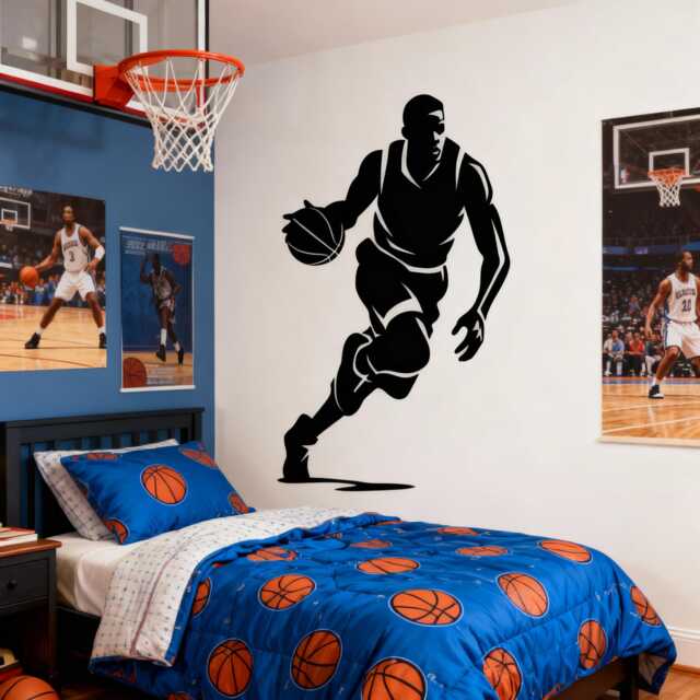 Basketballer Sticker Basketball Room Wall Decor Birthday Gift Sports - image 1