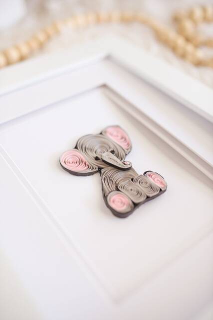 Nursery Wall Art Elephant, Quilling Art, Baby Boy Room Decoration, Shower Gifts, Newborn Gifts - image 1