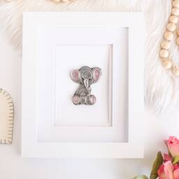 Nursery Wall Art Elephant, Quilling Art, Baby Boy Room Decoration, Shower Gifts, Newborn Gifts - thumbnail 2