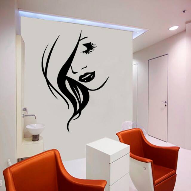 Woman Face Wall Decal Beauty Salon Lashes Decor 2452 - image 1