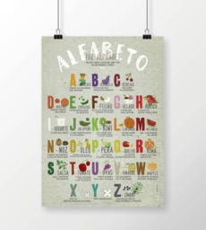 Original Educational The Alphabet Wall Art Printing Poster Illustration Print Drawings Graphic Design Work Home Decor - thumbnail 1