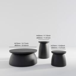 Japandi Coffee Table Set Modern Colorful Accent Tables - thumbnail 3